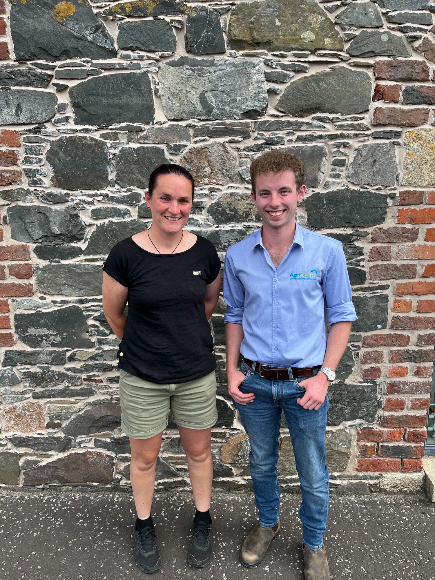 Caryn Webster, who will host the UK Dairy Carbon Network farm walk in Islandmagee on 3 September, pictured with Jonathan McAleese, UK-DCN Farm Liaison Officer at AgriSearch.