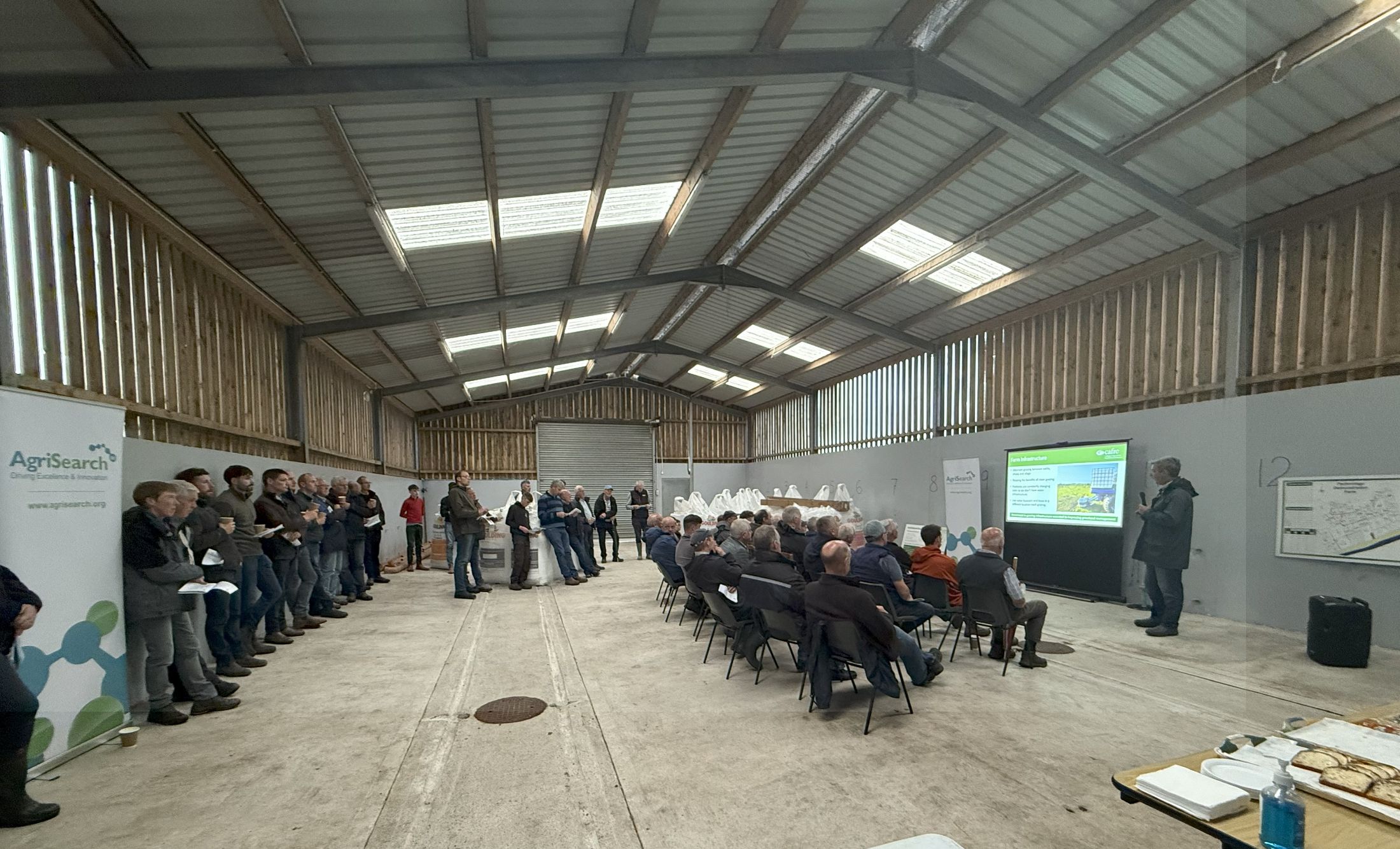 James Henderson outlining his farming operation at the recent GrassCheck farm walk held on his farm